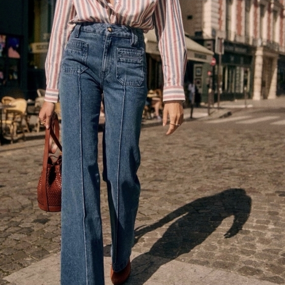 Sezane Denim - Sezane Blue Flare Jeans